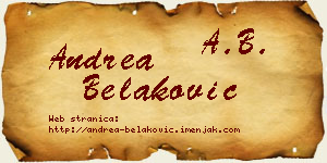 Andrea Belaković vizit kartica